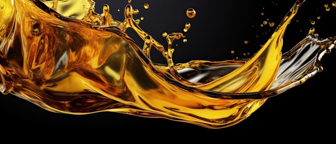 Oil wave splashing in Car engine with lubricant oil. Generative AI